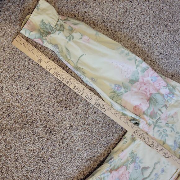 Vintage Banana Republic Shirt Womens Large Yellow Floral Safari Travel - Picture 4 of 9